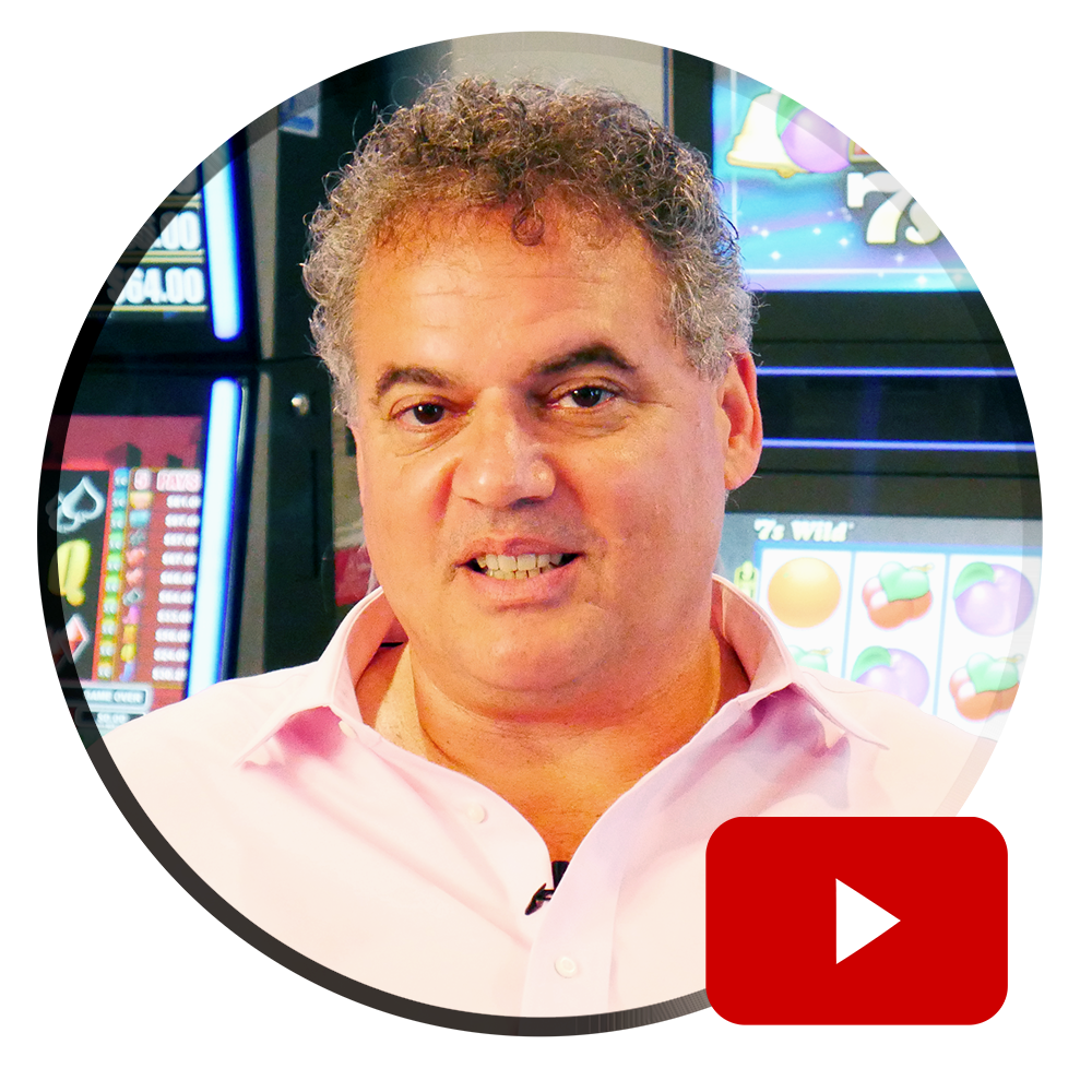Hot Slots Getaway Owner Portrait Circle with Play Button