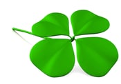 lucky clover made in 3d over a white background